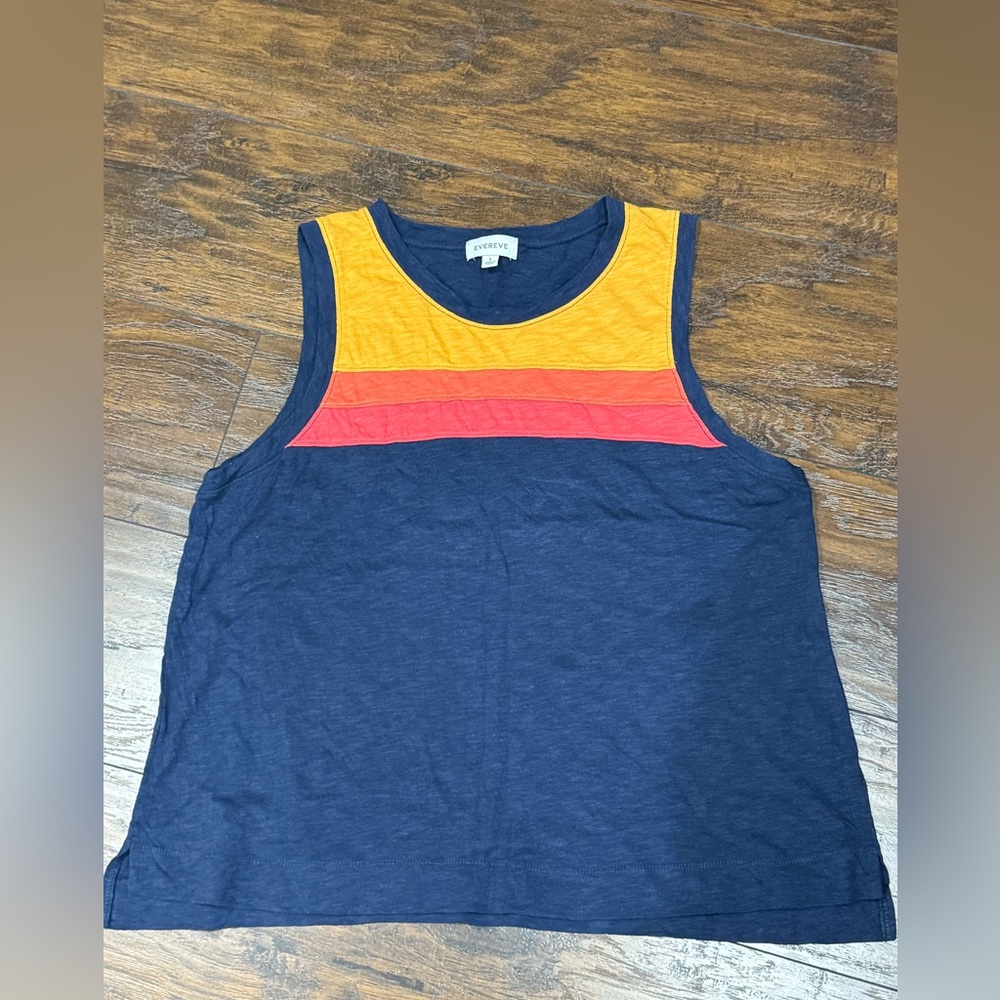 Evereve color block tank size L worn once